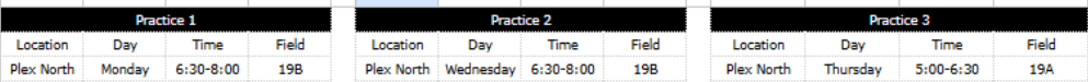 Practice Schedule